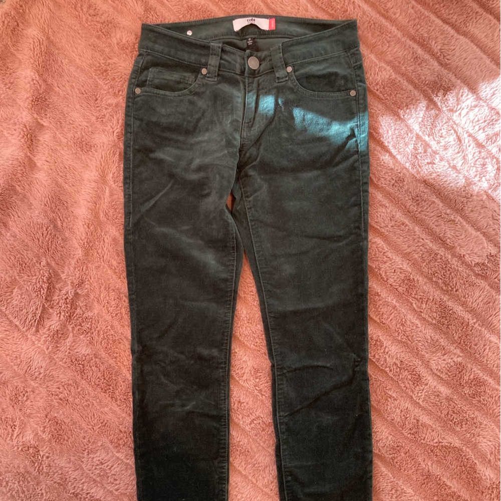 CAbi skinny jeans size 0 green skinny cord Preowned
